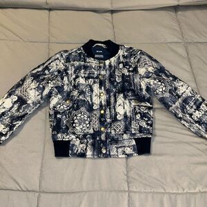 Girls 4/5 art class quilted floral button jacket